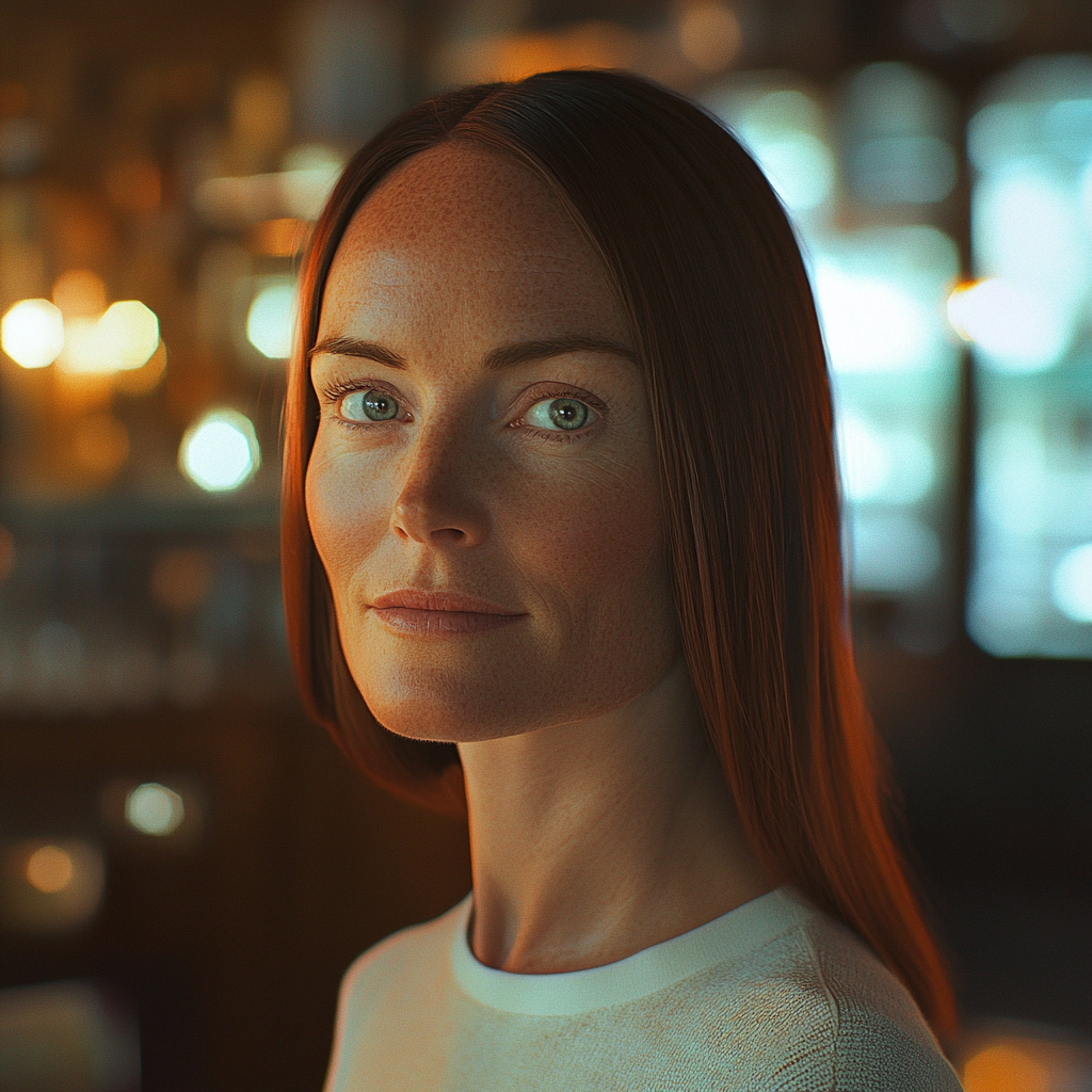 Une femme debout dans un bar | Source : Midjourney