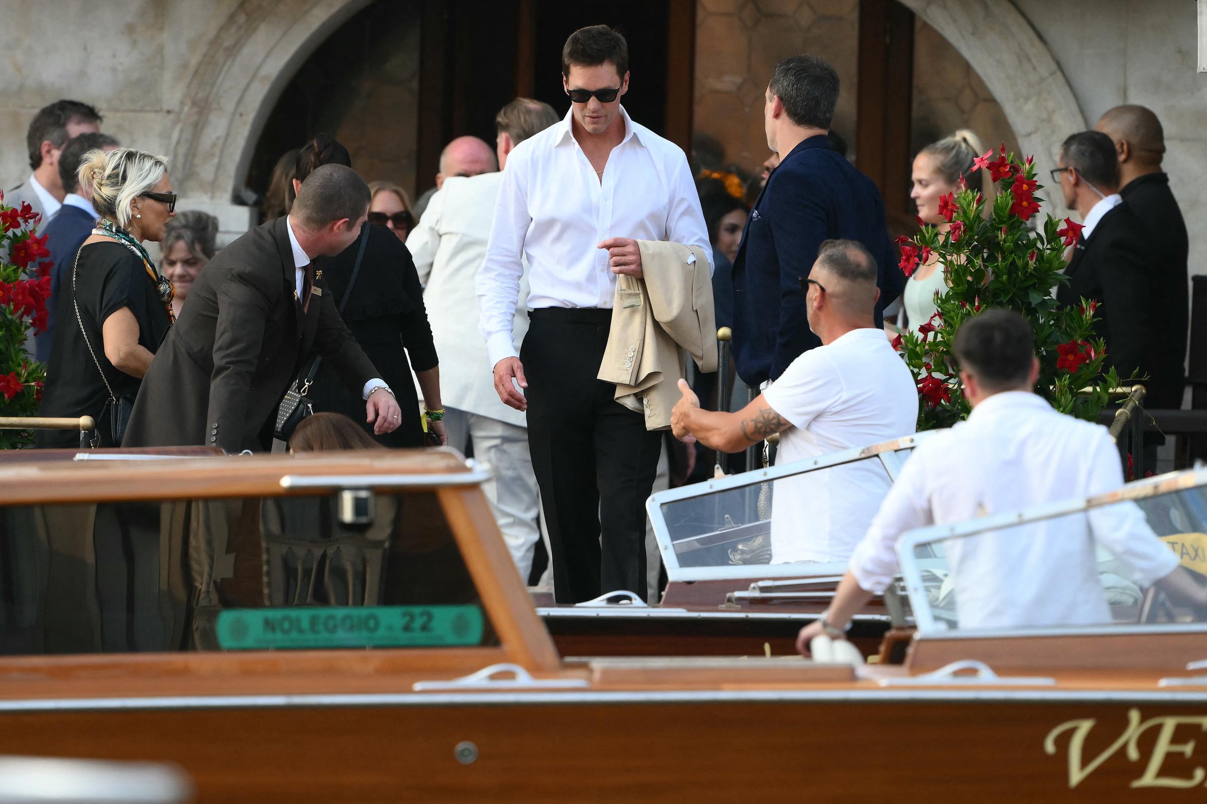 Tom Brady avant le mariage de Jeff Bezos et Lauren Sánchez à Venise, en Italie, le 26 juin 2025. | Source : Getty Images