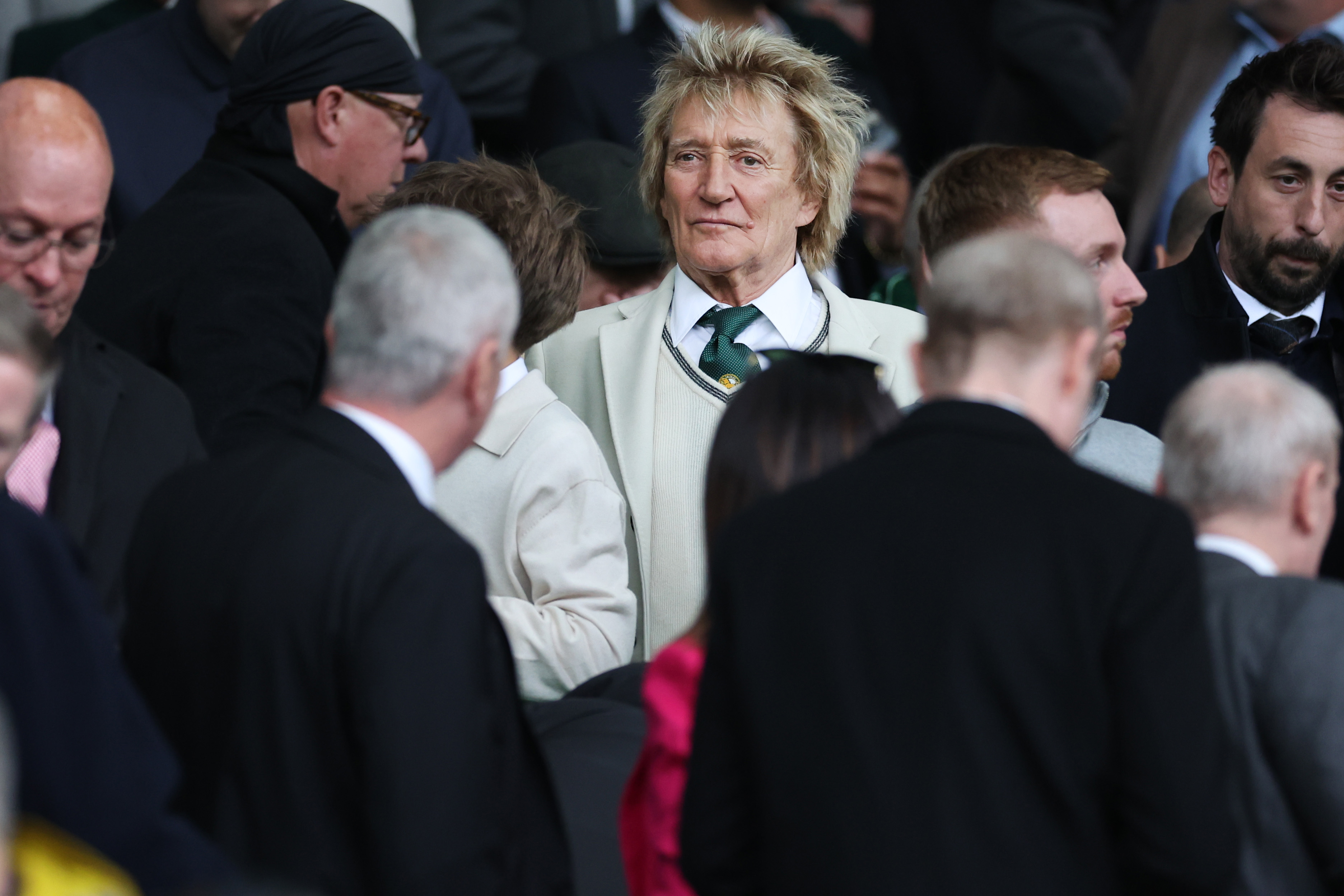 Rod Stewart lors d'un match de Cinch Scottish Premiership, le 4 mai 2024, à Glasgow, en Écosse. | Source : Getty Images