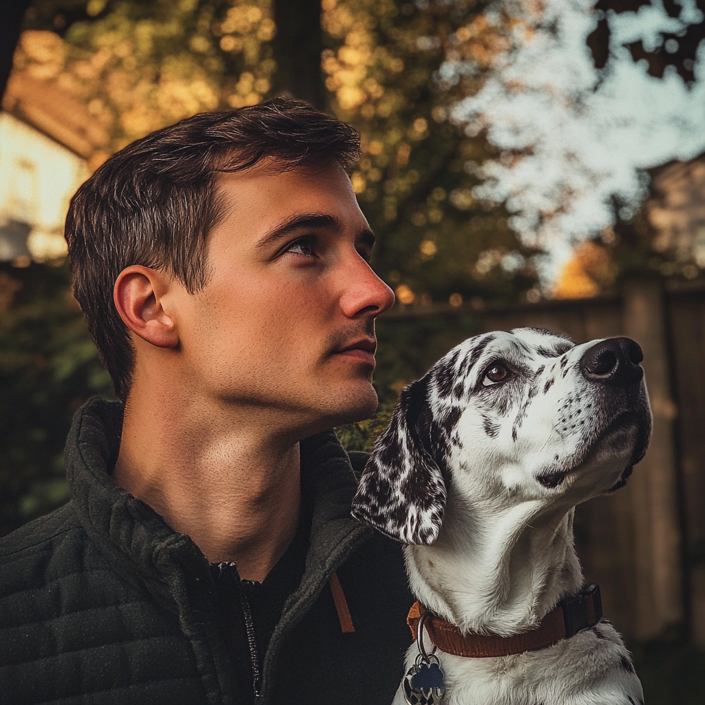 Un homme avec son chien | Source : Midjourney