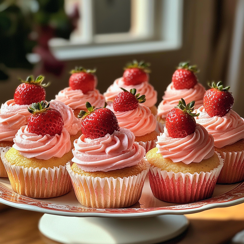 Un plateau de petits gâteaux à la fraise | Source : Midjourney