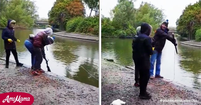 Une famille a fait une découverte déconcertante au fond de l'eau alors qu'ils étaient en train de pêcher