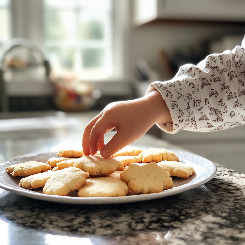 Un garçon qui attrape un biscuit | Source : Midjourney