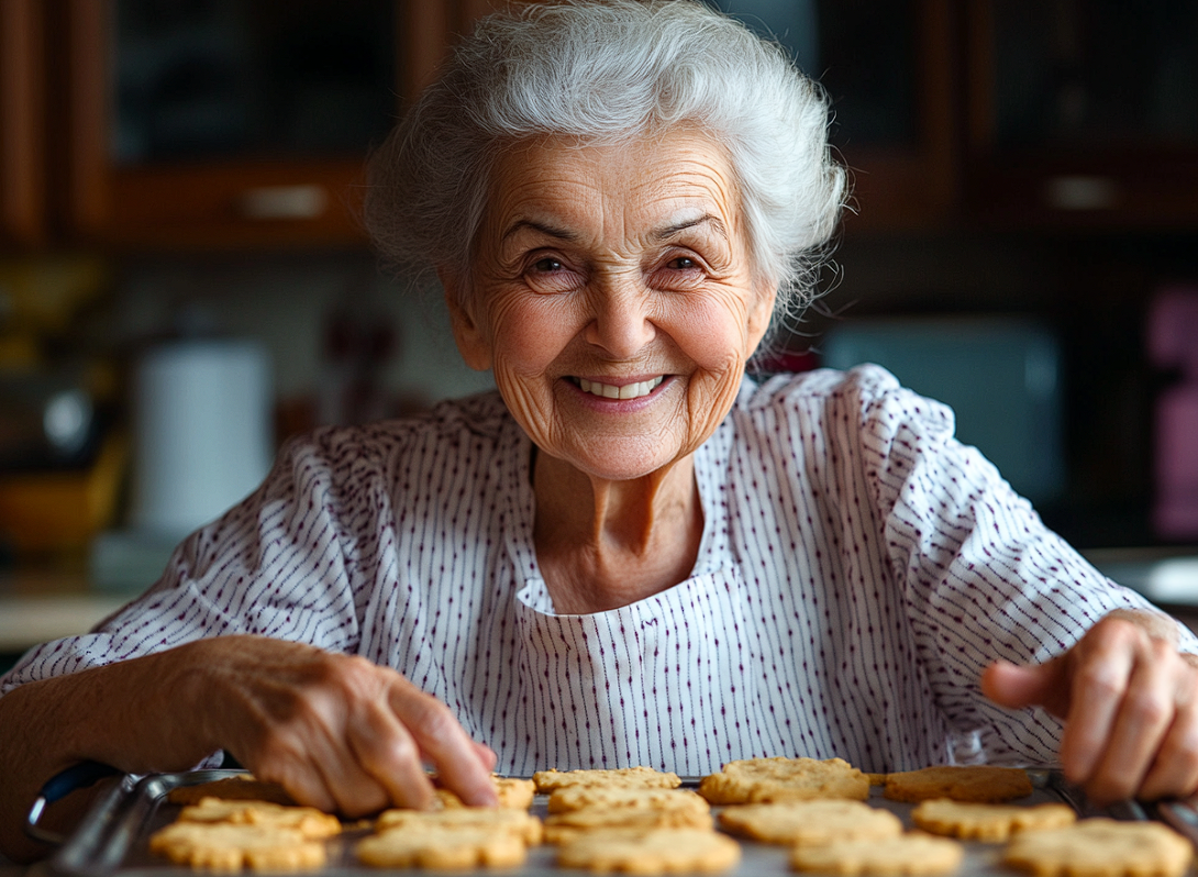 Une femme âgée qui range des biscuits | Source : Midjourney