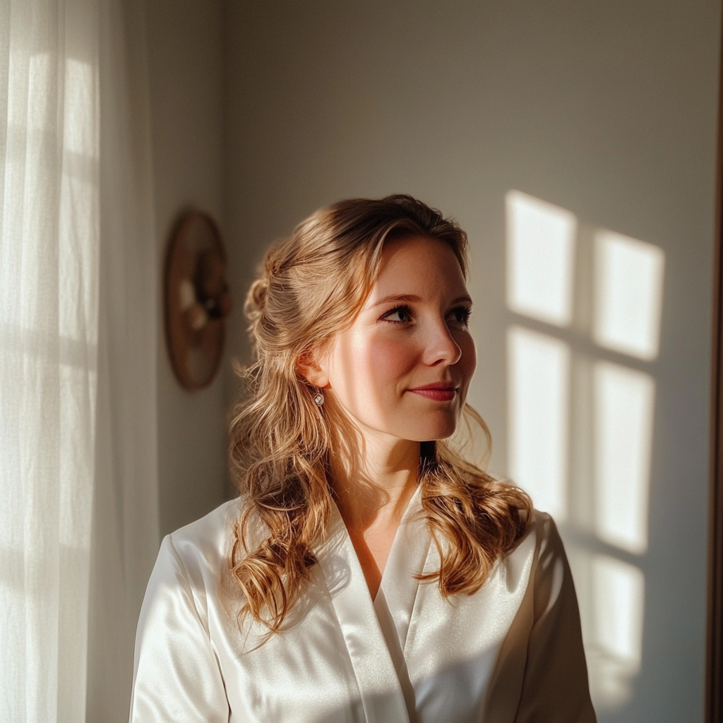 Une mariée portant une robe de soie blanche | Source : Midjourney