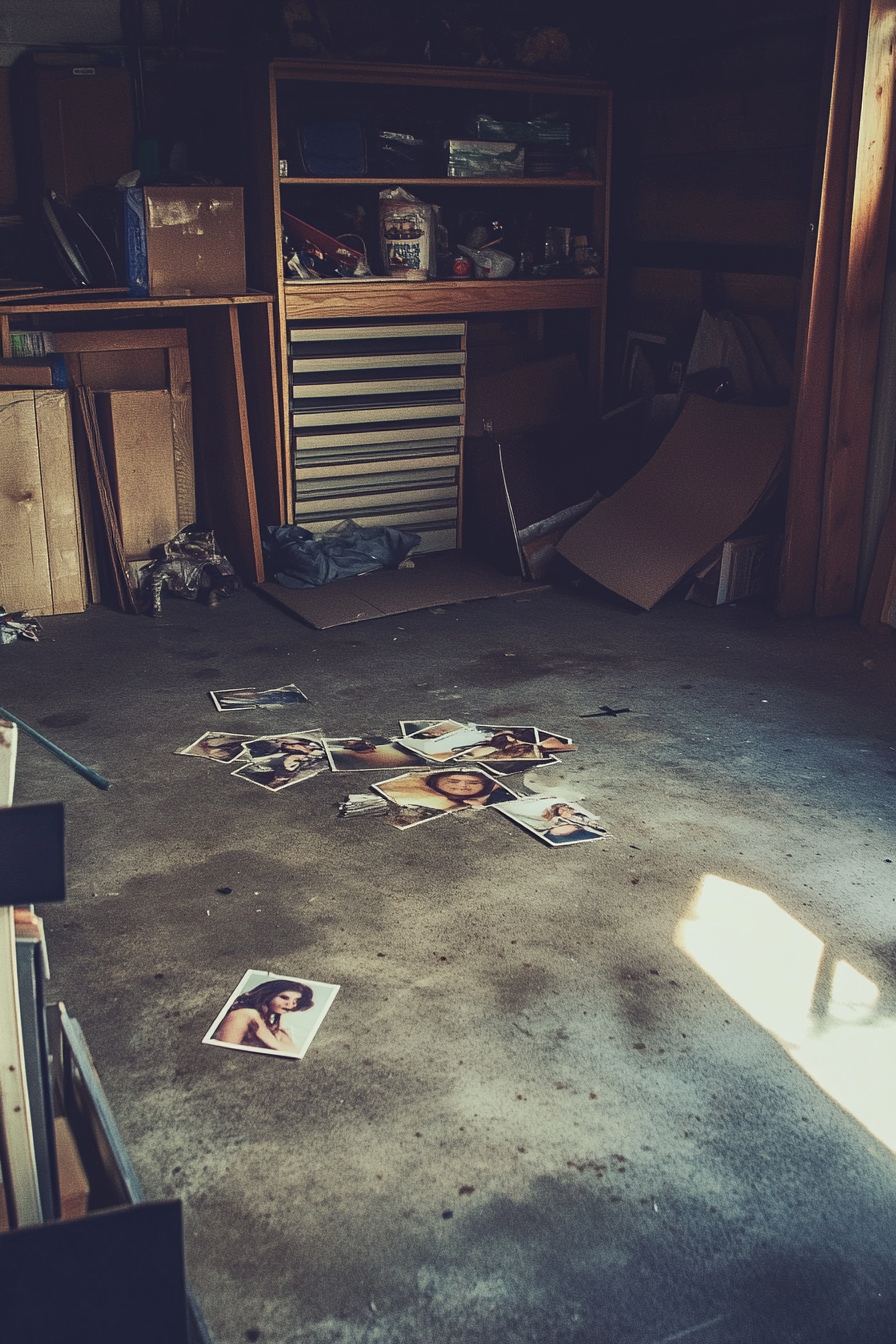 Photos d'une femme dispersée dans un garage | Source : Amomama