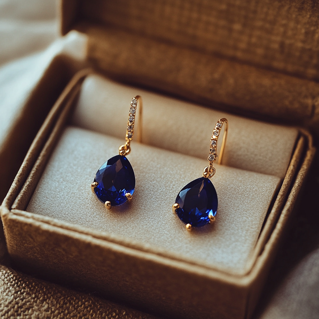 Une paire de boucles d'oreilles dans une boîte | Source : Midjourney