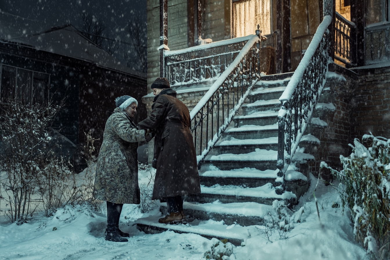 Femmes montant un escalier | Source : Midjourney