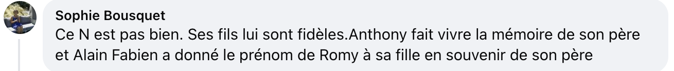 Capture d'écran du commentaire d'un internaute I Source : Facebook Paris Match