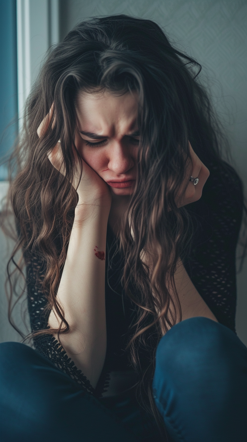 A young woman in shock | Source: Midjourney