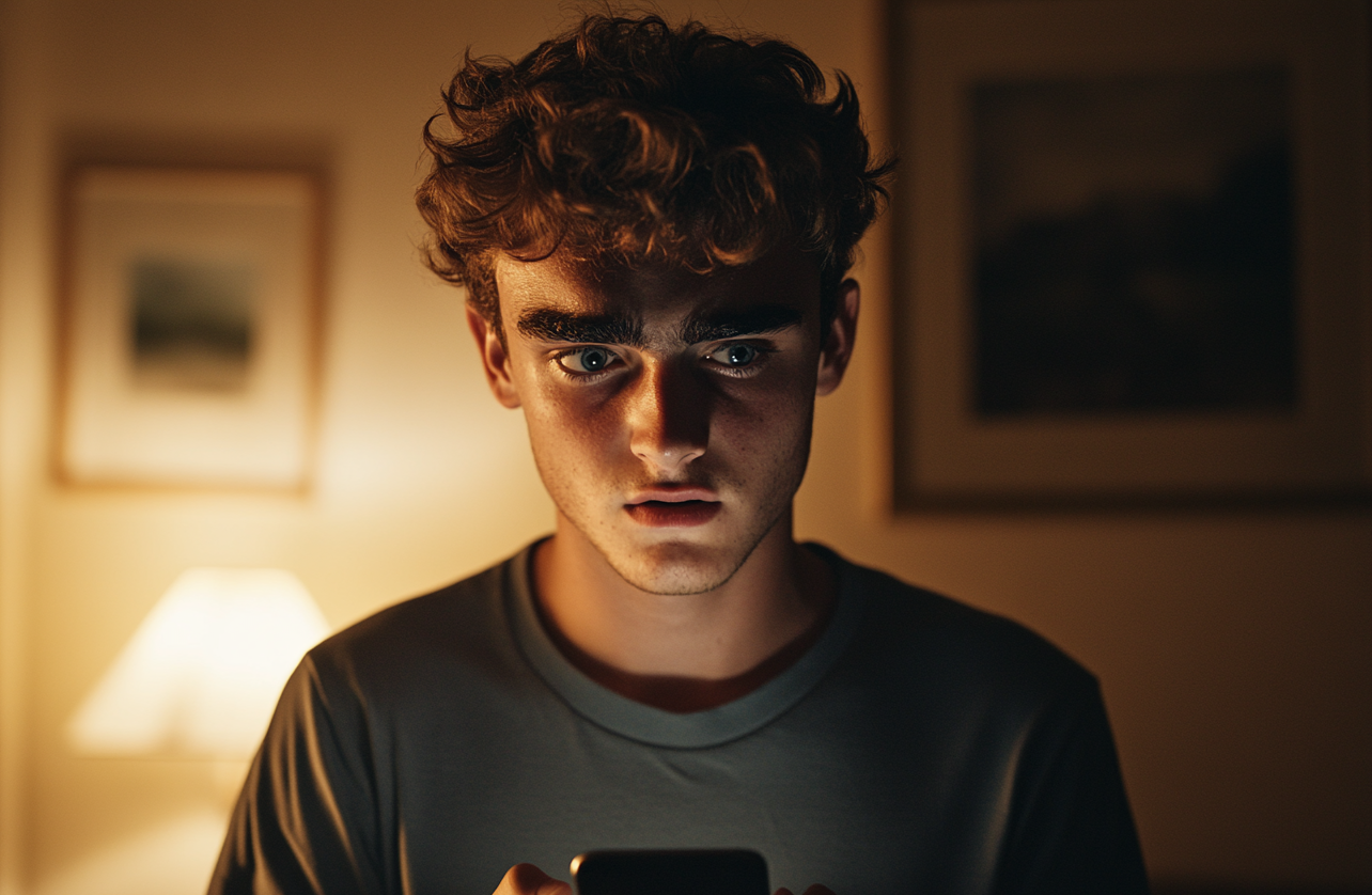 Un homme qui parle en tenant son téléphone | Source : Midjourney
