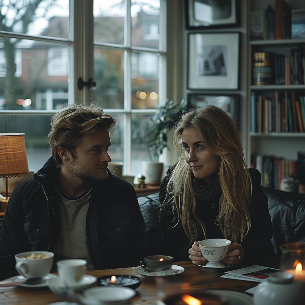 David et Jenna boivent du thé | Source : Midjourney