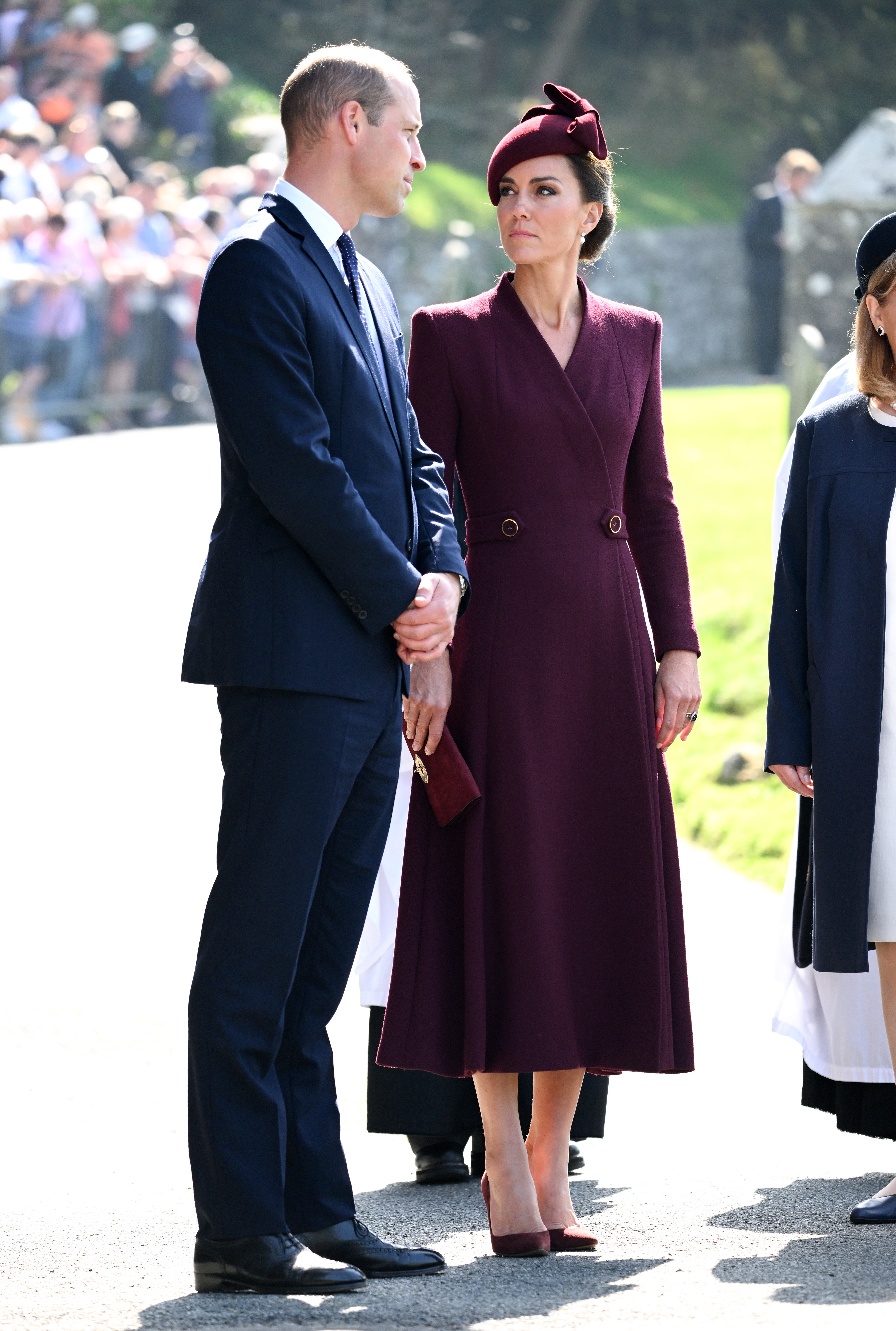 La princesse Catherine et le prince William lors d'un service pour commémorer la vie de Sa défunte Majesté la reine Élisabeth II à la cathédrale de St Davids, le 8 septembre 2023 à St Davids, au Pays de Galles | Source : Getty Images