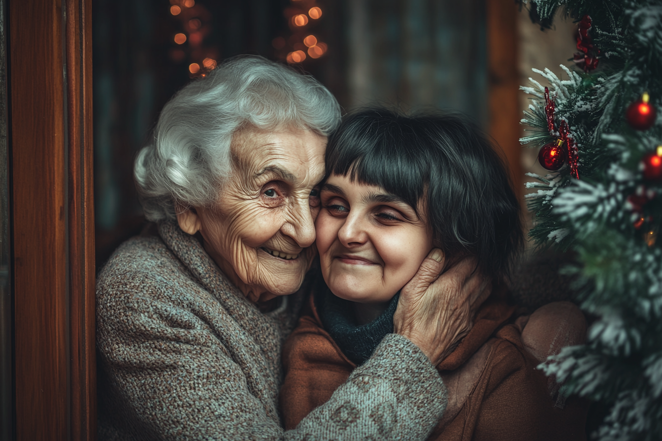 Une mère serrant sa fille dans ses bras | Source : Midjourney