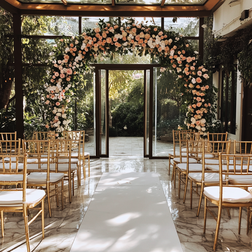 L'installation d'un lieu de mariage | Source : Midjourney