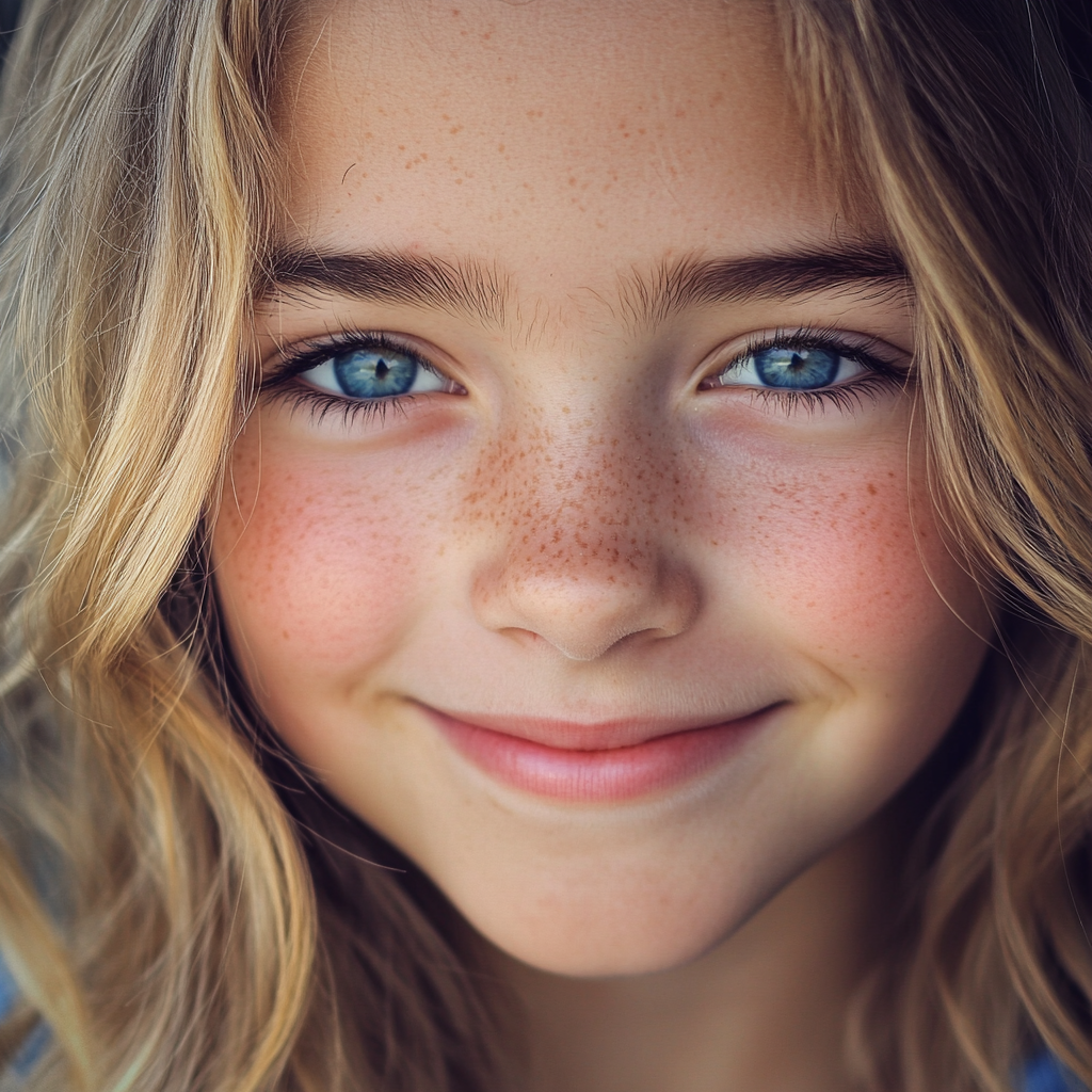 Une petite fille souriante | Source : Midjourney