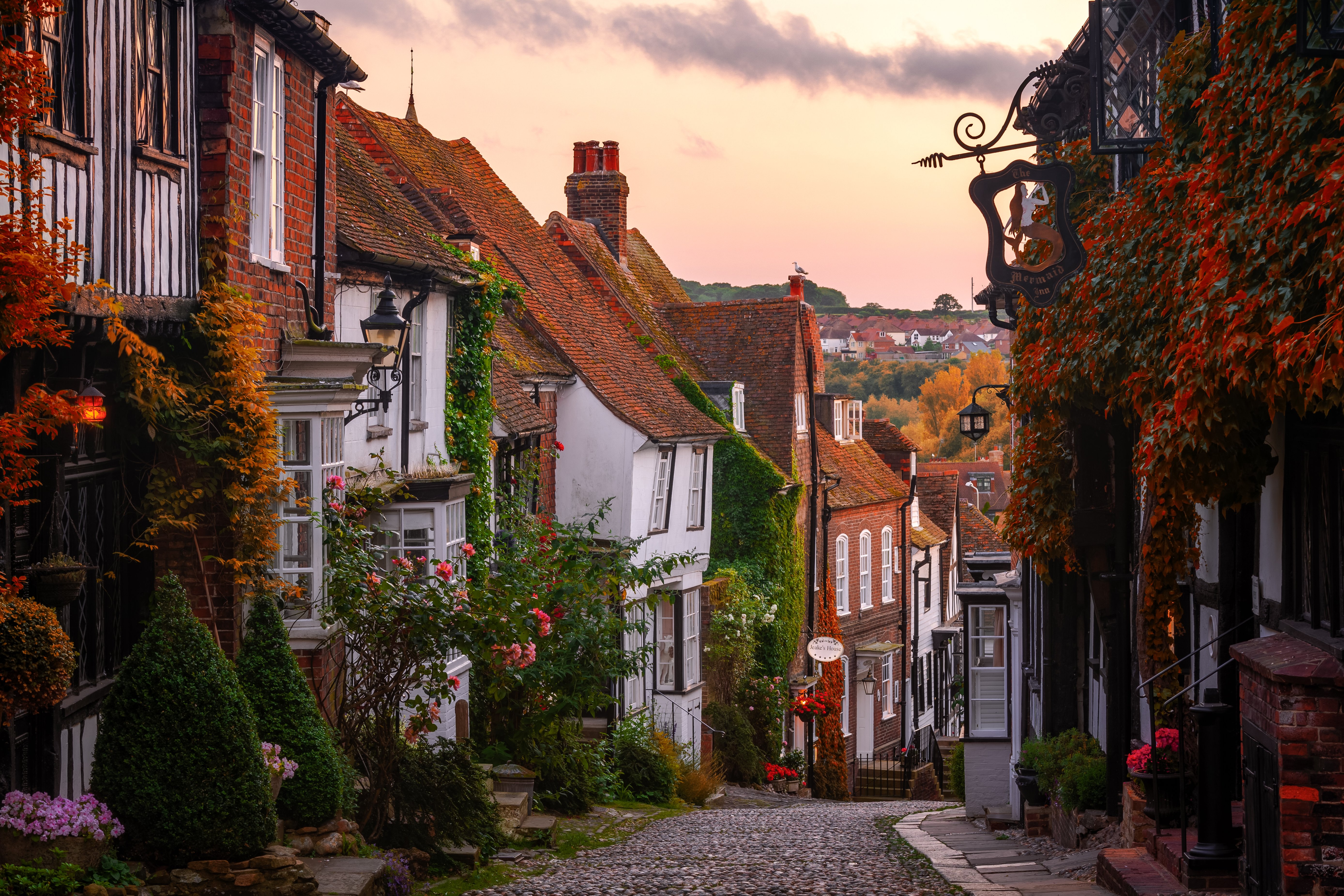 Rue pavée, Mermaid Street, Rye, East Sussex, Angleterre. | Source : Getty Images Getty Images