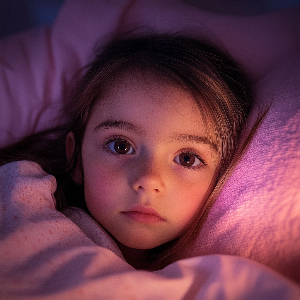 Une petite fille dans son lit | Source : Midjourney