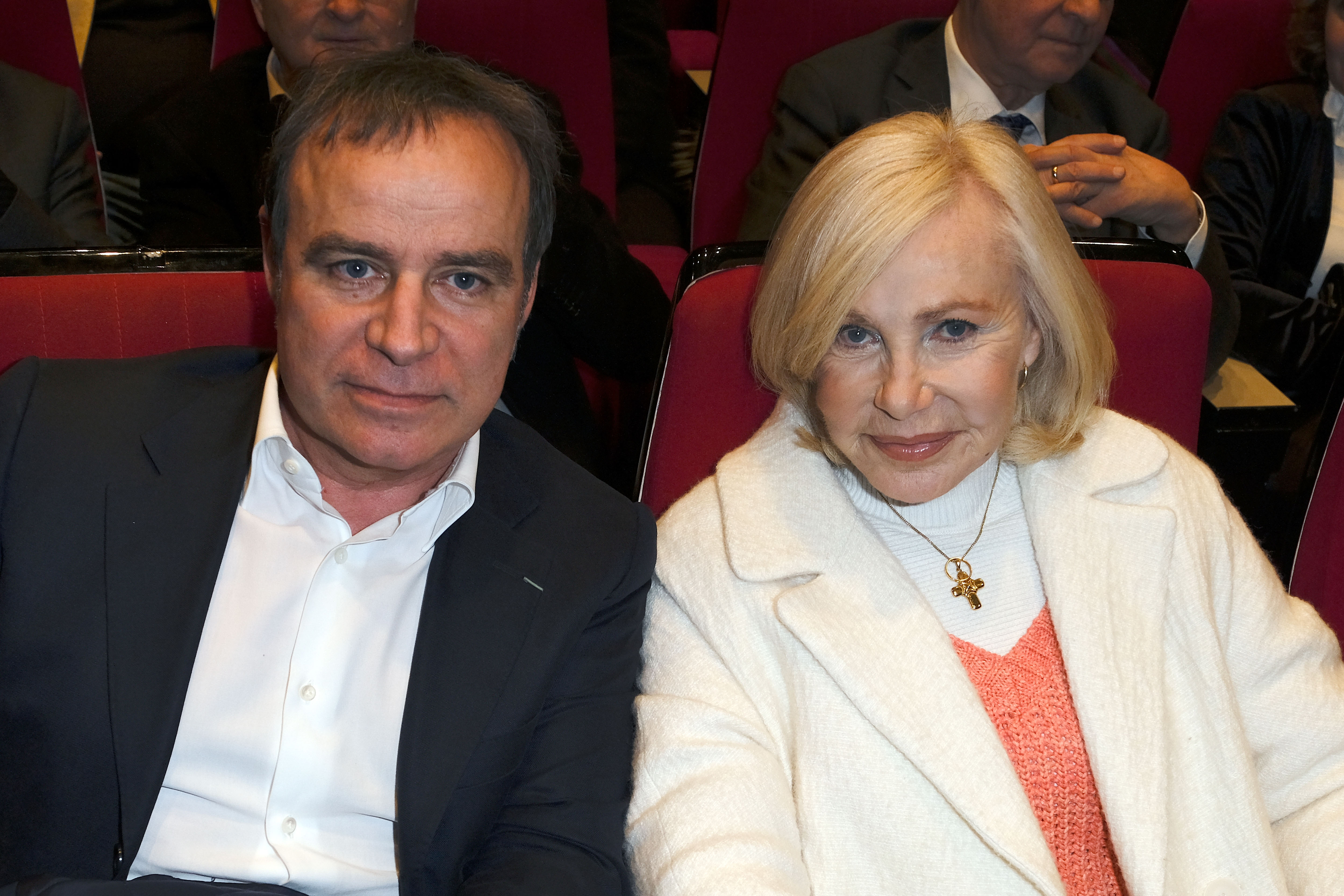 Fabien Lecoeuvre et Michele Torr assistent à l'hommage à Charles Dumont à la SACEM le 11 mars 2019 à Neuilly-sur-Seine, France I Photo de Laurent Viteur I Source : Getty Images