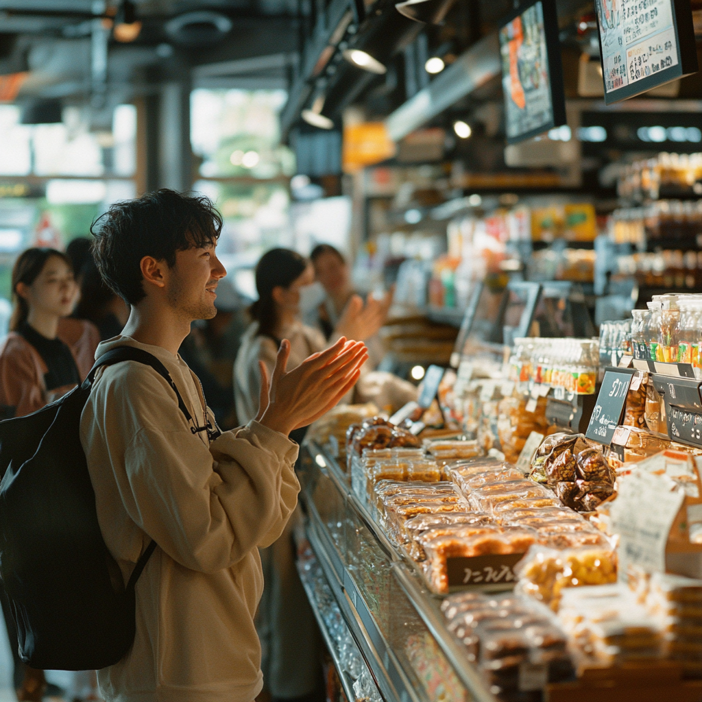 Des clients applaudissent dans une épicerie | Source : Midjourney