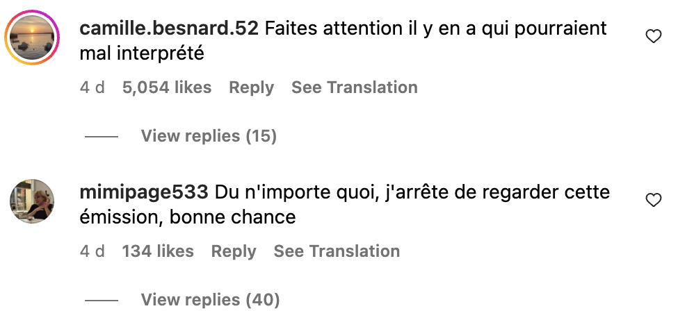 Commentaires des internautes sur la vidéo de Jean-Luc Reichmann et Émilien | Source : capture Instagram