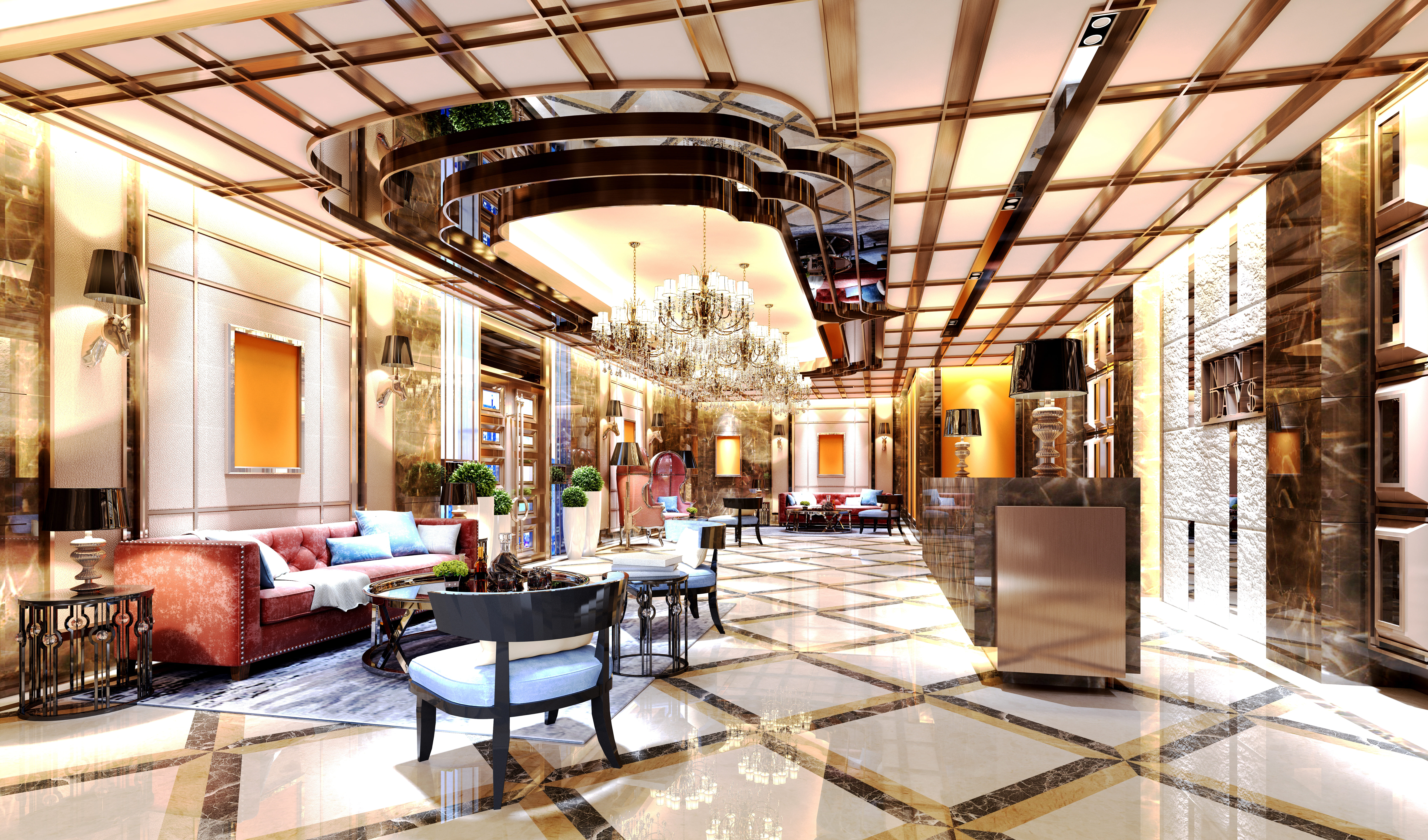 Hall d'entrée d'un hôtel luxueux | Source : Shutterstock