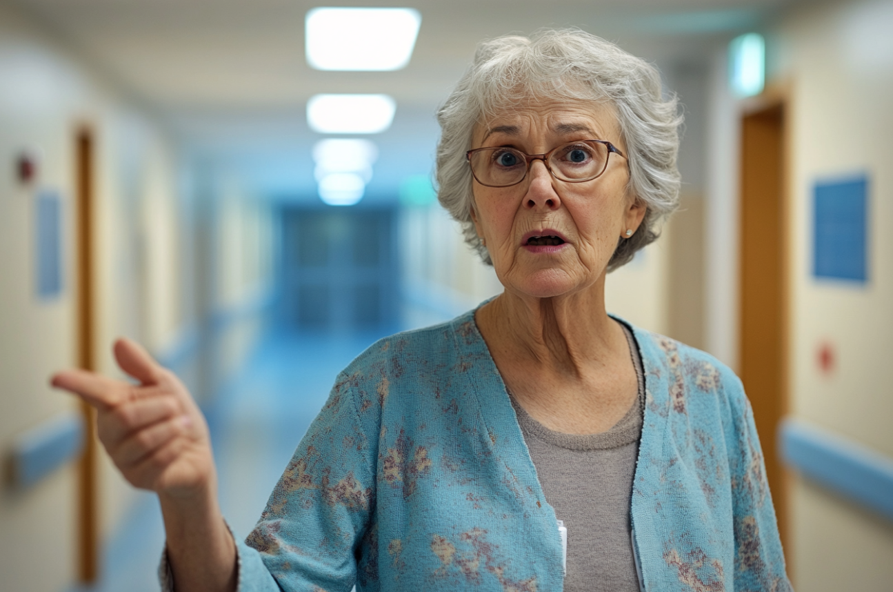 Une femme dans un couloir d'hôpital | Source : Midjourney