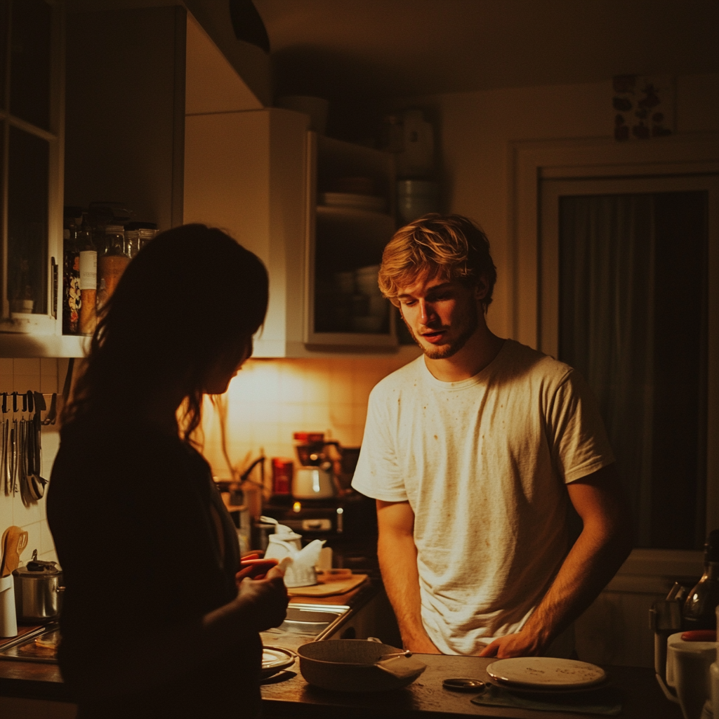 Un couple discutant dans une cuisine | Source : Midjourney