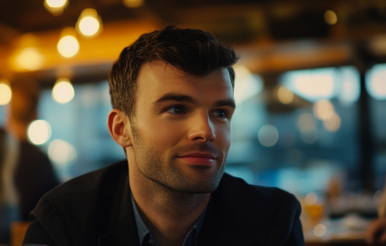 Un homme assis dans un restaurant | Source : Midjourney