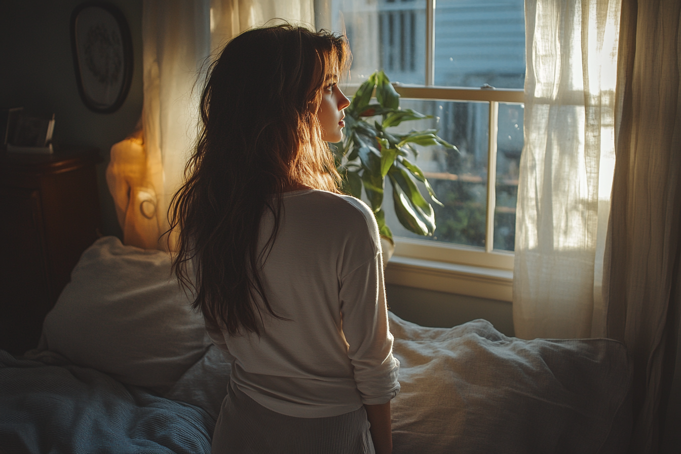 Woman looking out the window | Source: Midjourney