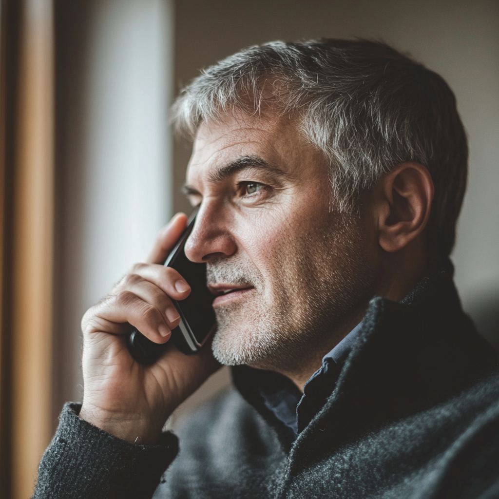 Un homme qui parle au téléphone | Source : Midjourney