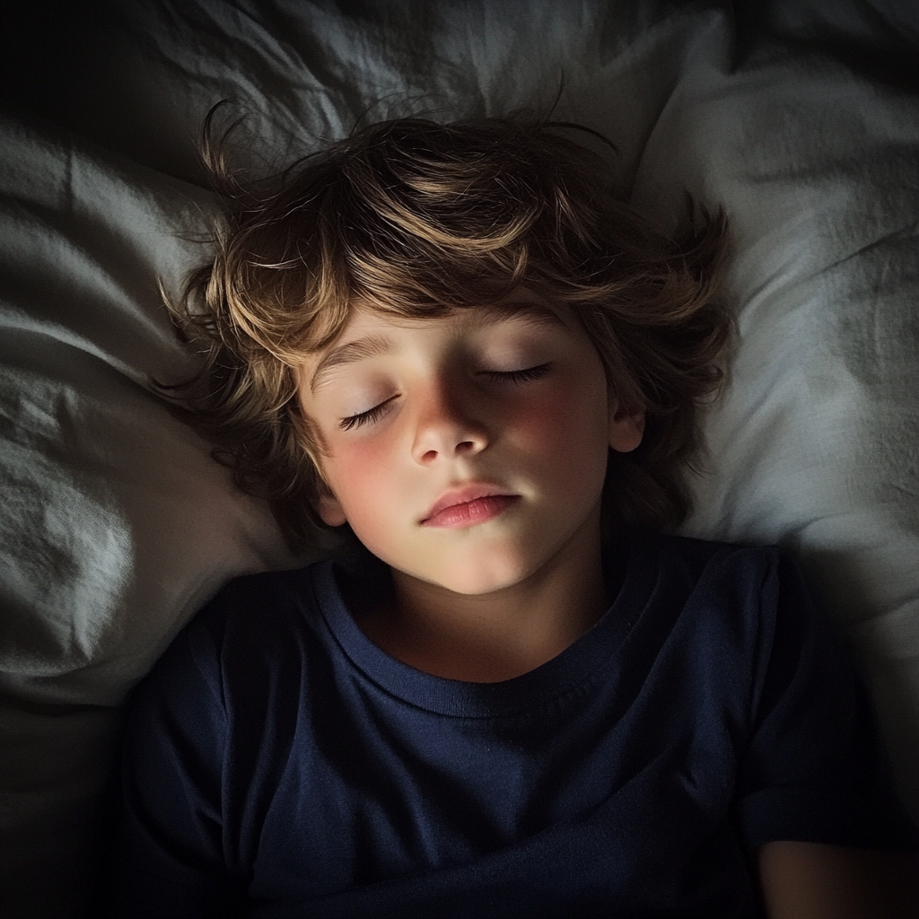 Un petit garçon qui dort dans son lit | Source : Midjourney