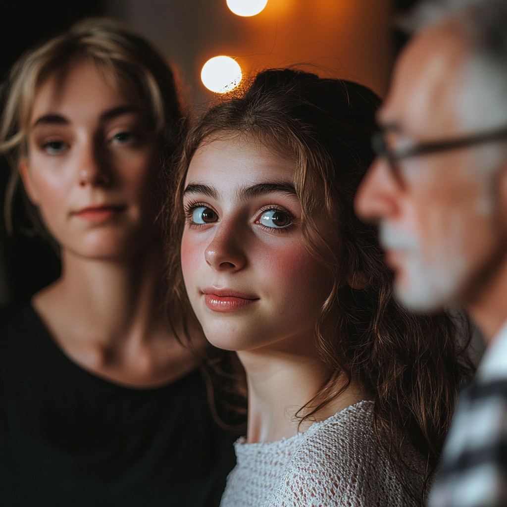 Une fille qui regarde son père | Source : Midjourney