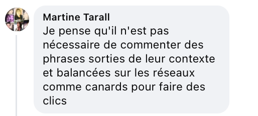 Commentaire d'un internaute I Source : https://www.facebook.com/photo/?fbid=1495090372272702&set=a.252037809911304