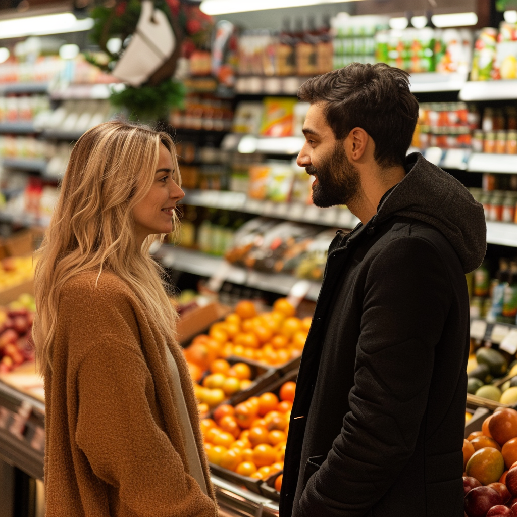 Le couple discute au supermarché | Source : Midjourney
