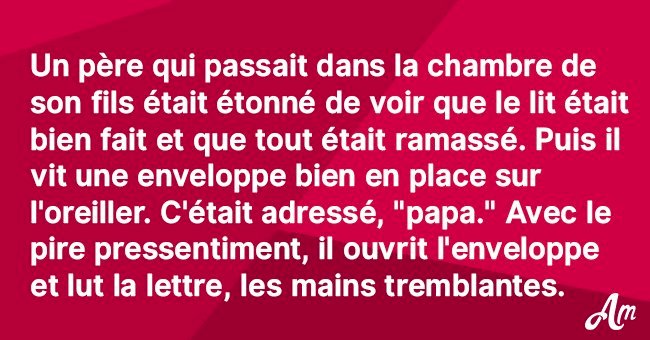 Un adolescent a trouvé un moyen intéressant de parler à son père des mauvaises nouvelles