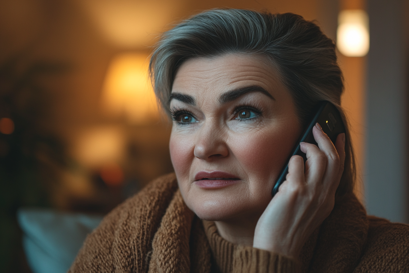 Une femme qui parle au téléphone | Source : Midjourney