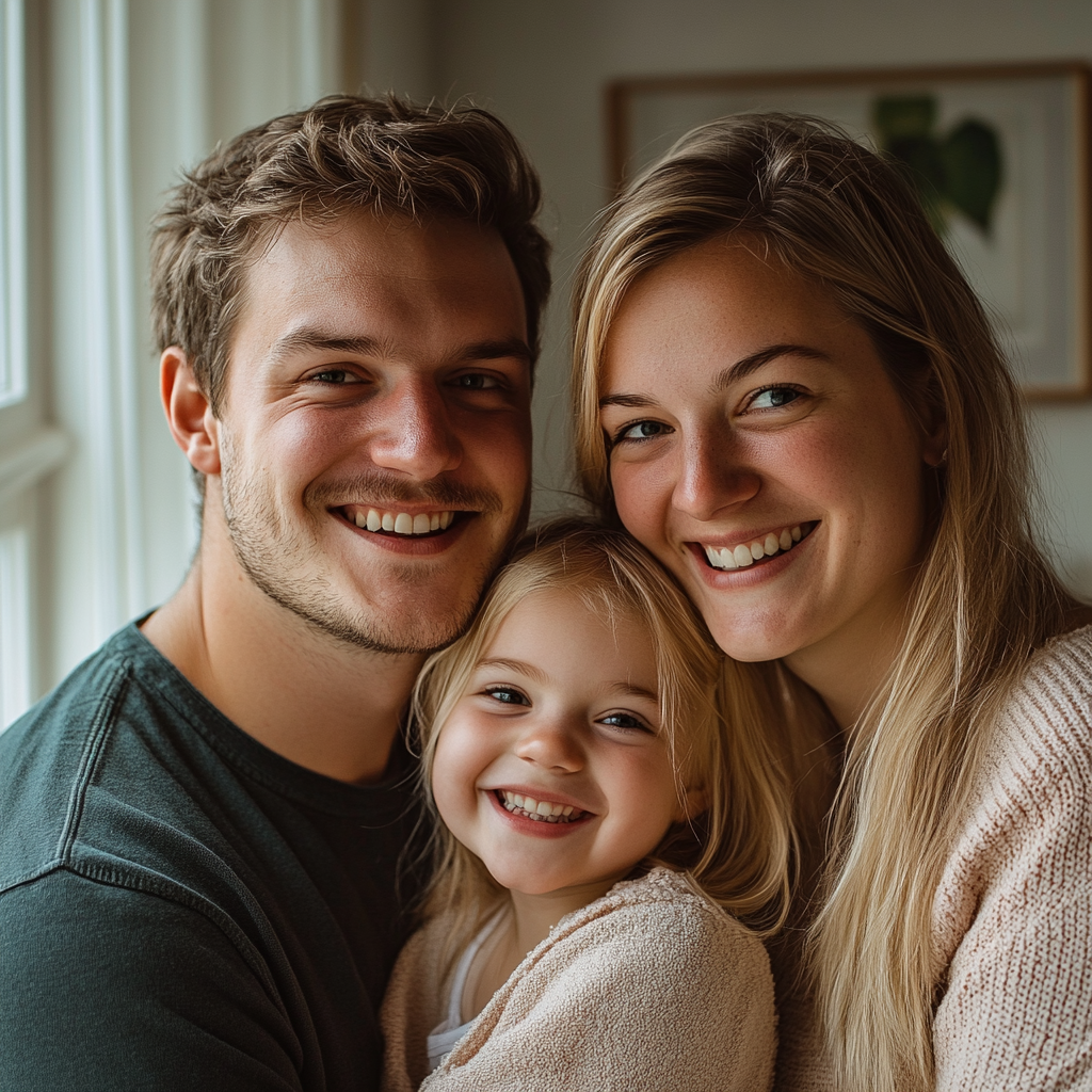 A couple with their little girl | Source: Midjourney