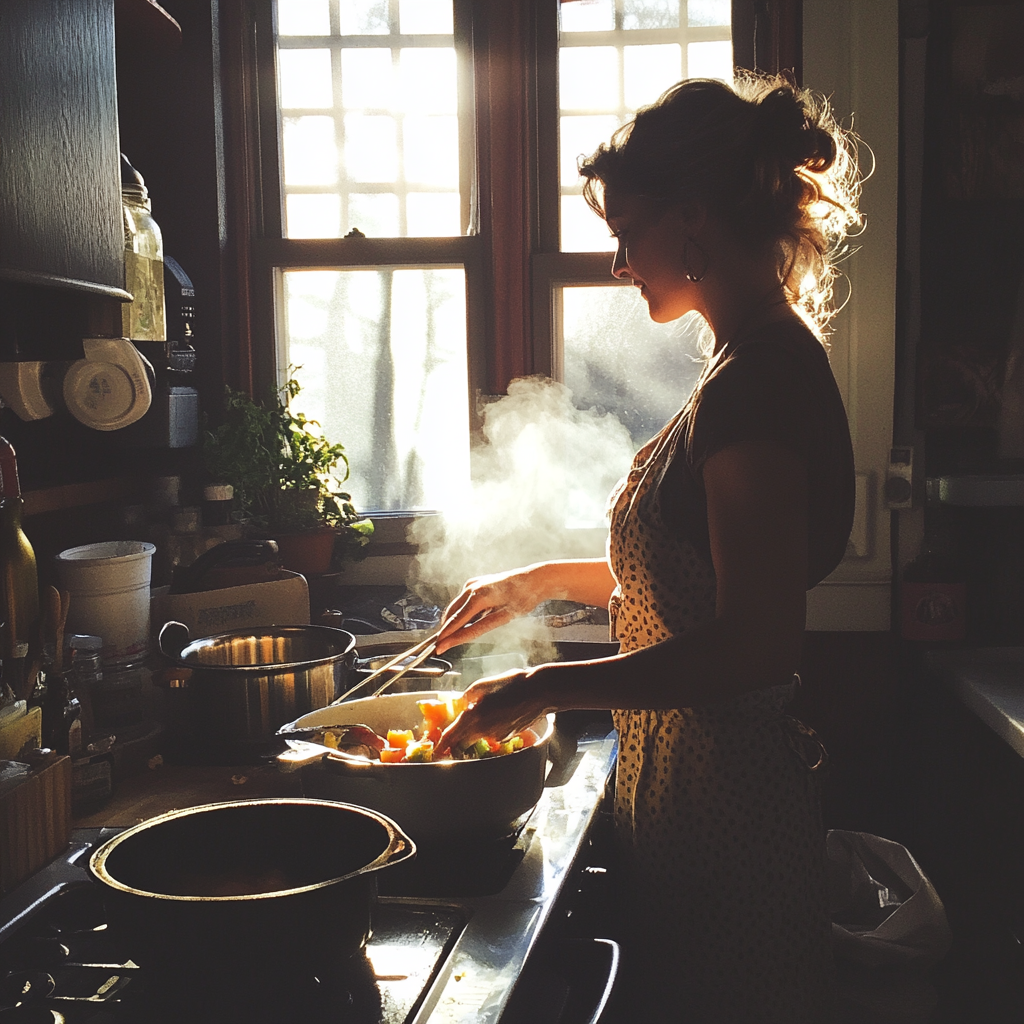 Une femme en train de cuisiner | Source: Midjourney