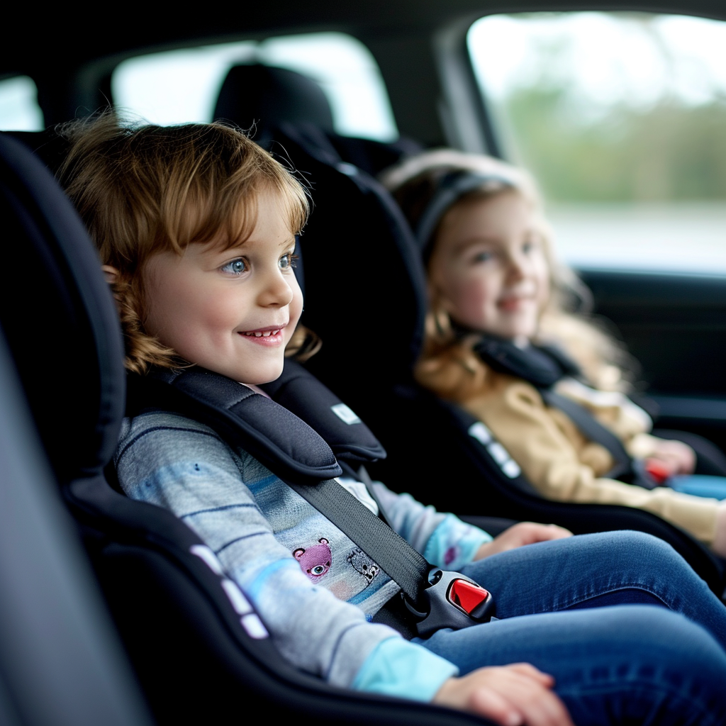 Children sitting in a car | Source: Midjourney