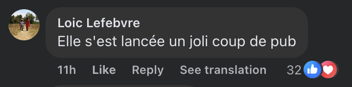 Capture d'écran du commentaire d'un internaute I Source : Facebook BFMTV