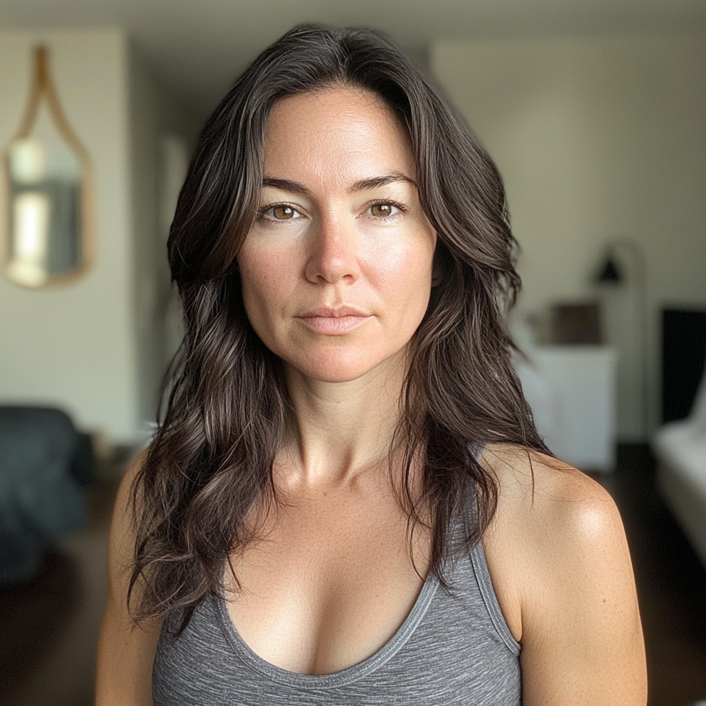 Une femme pensive dans un salon | Source : Midjourney