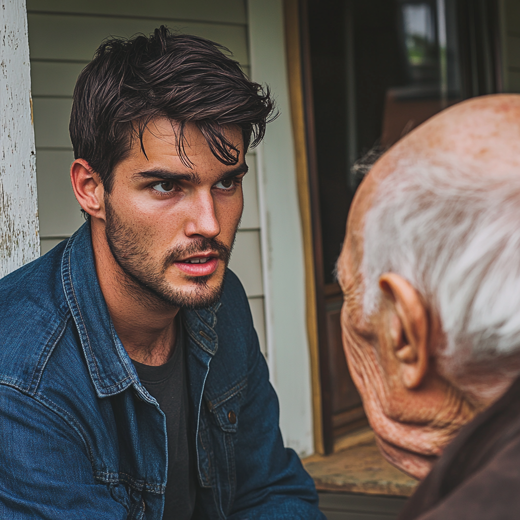 Un homme qui parle à son père | Source : Midjourney