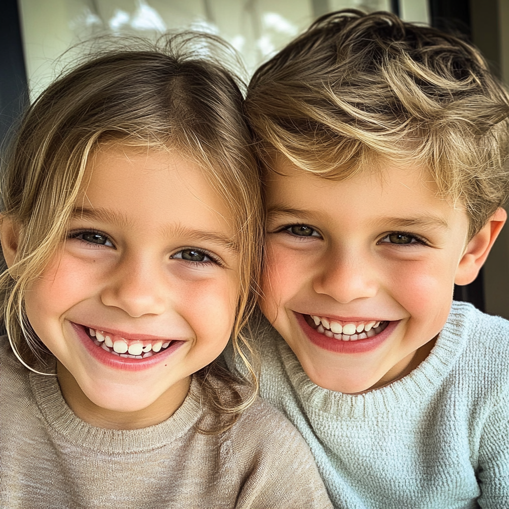 Deux enfants souriants | Source : Midjourney