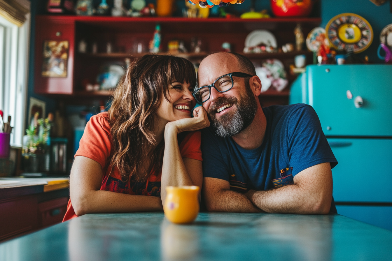 Un couple, l'air heureux | Source : Midjourney