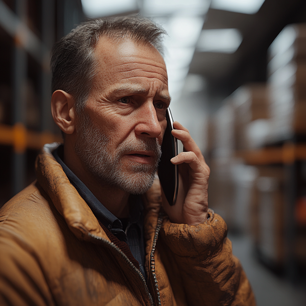 Un homme qui parle au téléphone | Source : Midjourney