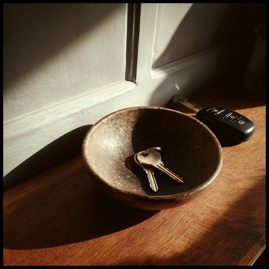 Des clés sur une table de couloir | Source : Midjourney