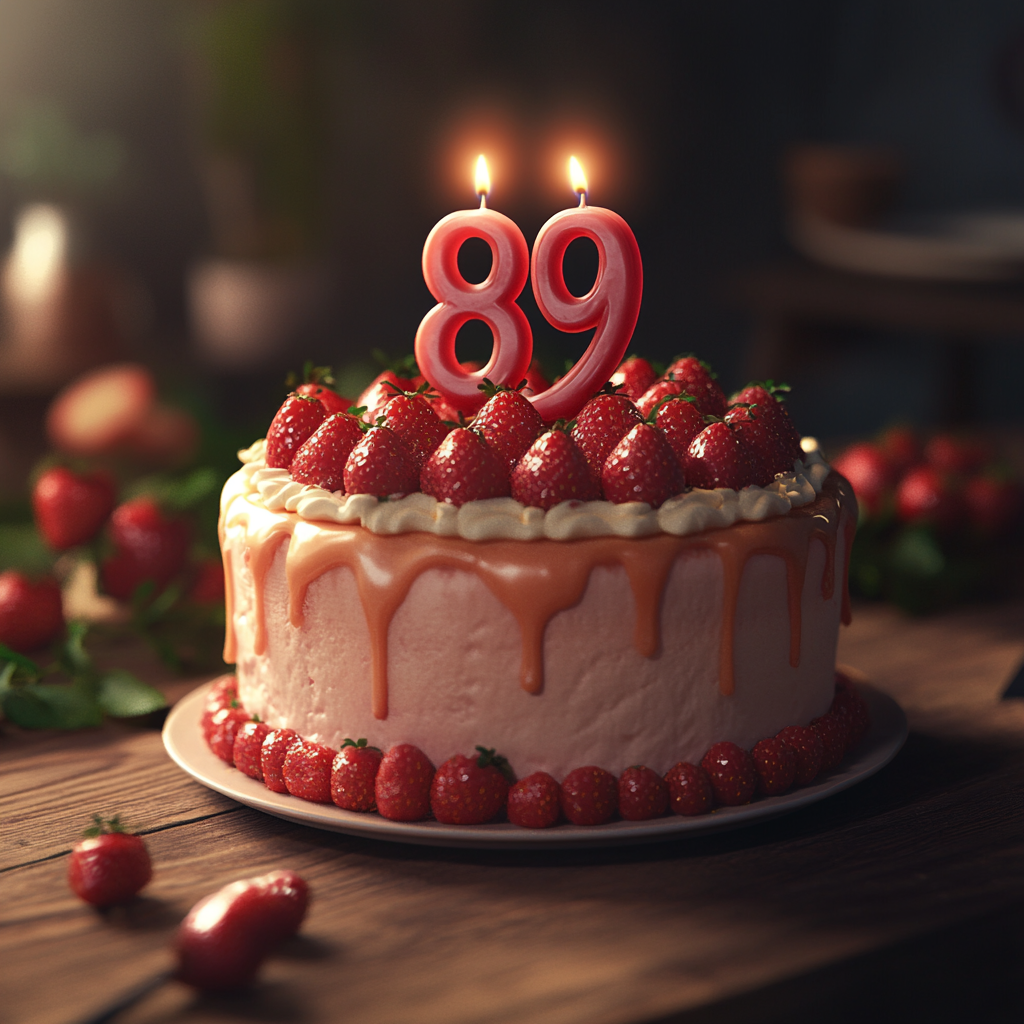 Un gâteau pour le 89e anniversaire | Source : Midjourney