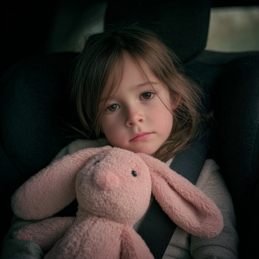 Une jeune fille tenant un lapin en peluche | Source : Midjourney