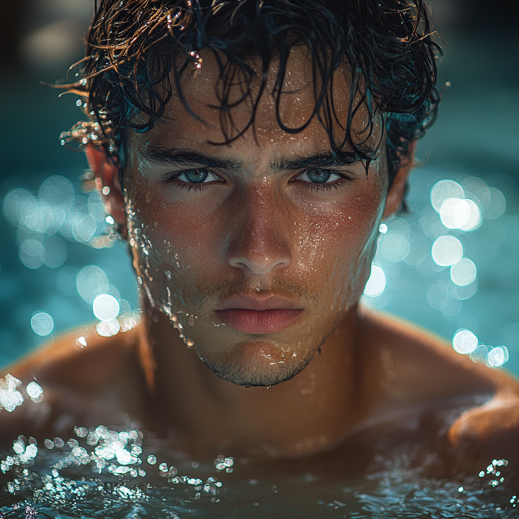 Un homme en colère dans une piscine | Source : Midjourney